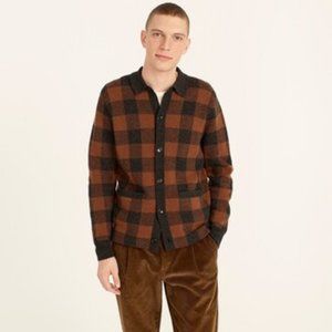 J. Crew Merino Wool-Blend Polo Cardigan Sweater Size Medium